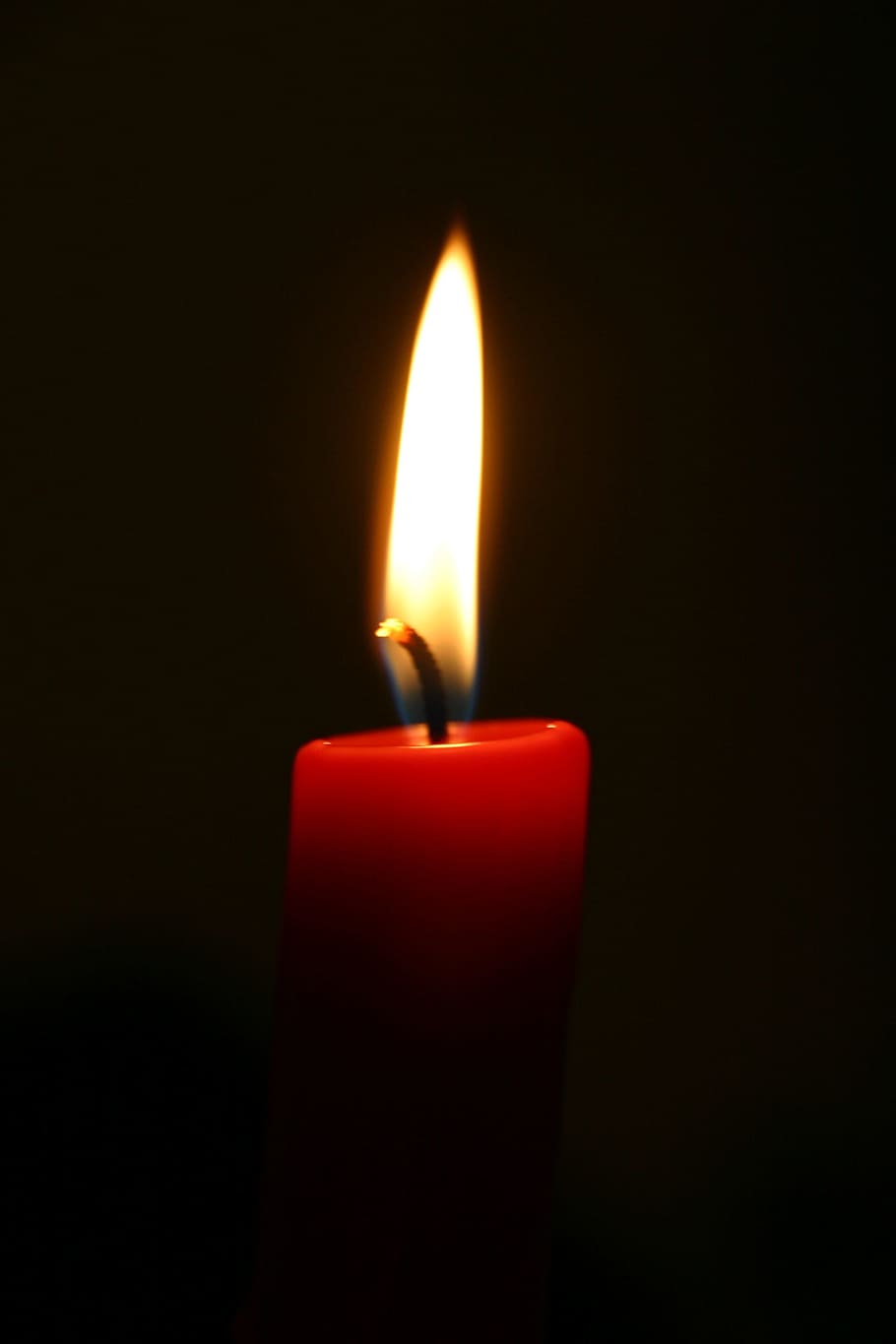 lighted red candle with black background, Red, Black, Black, Christmas HD wallpaper
