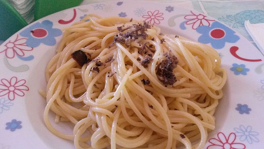 pasta, dish, spaghetti, kitchen, eat, food, gastronomy, lunch HD wallpaper