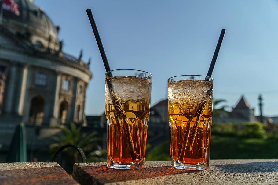 berlin, capital, bode-museum, spree, aperol spritz, sky, building HD wallpaper