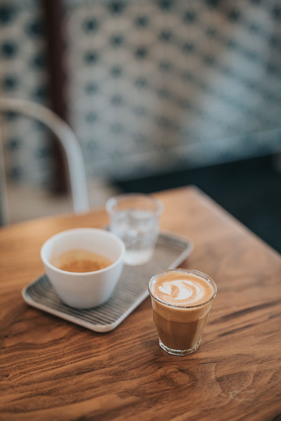 brown liquid on shot glass, clear glass with liquid, coffee, latte HD wallpaper