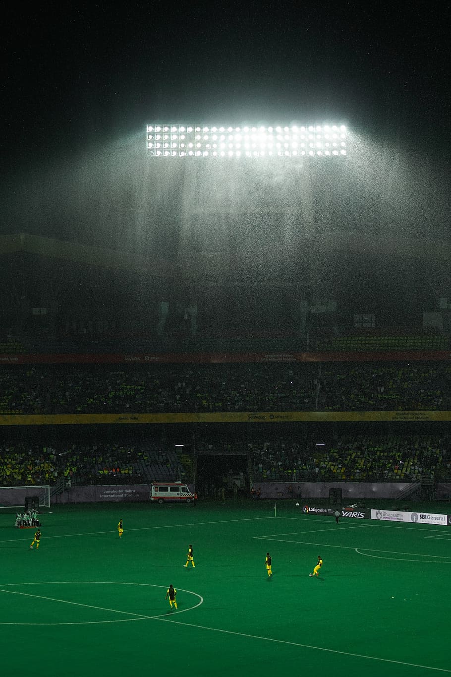 football, rain, stadium, sport, group of people, crowd, soccer