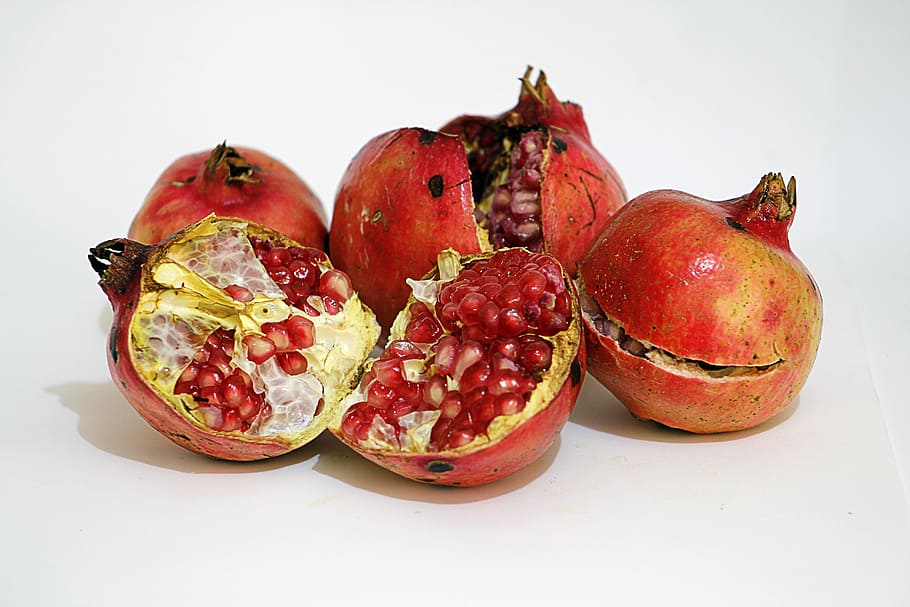pomegranate, fruit open, sympathy, tea, food, snack, healthy, HD wallpaper