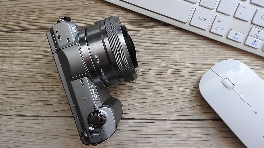 Camera, Keyboard, Mouse, wood - material, indoors, technology HD wallpaper