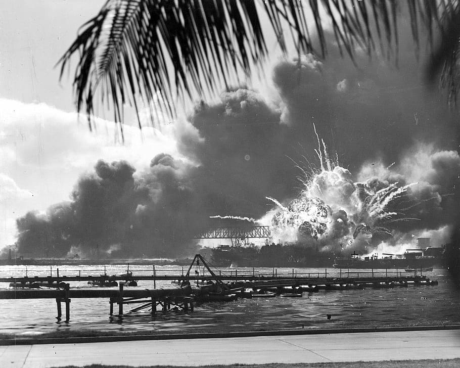 Pearl Harbor bombing in Pearl Harbor, Hawaii, photo, historical, HD wallpaper