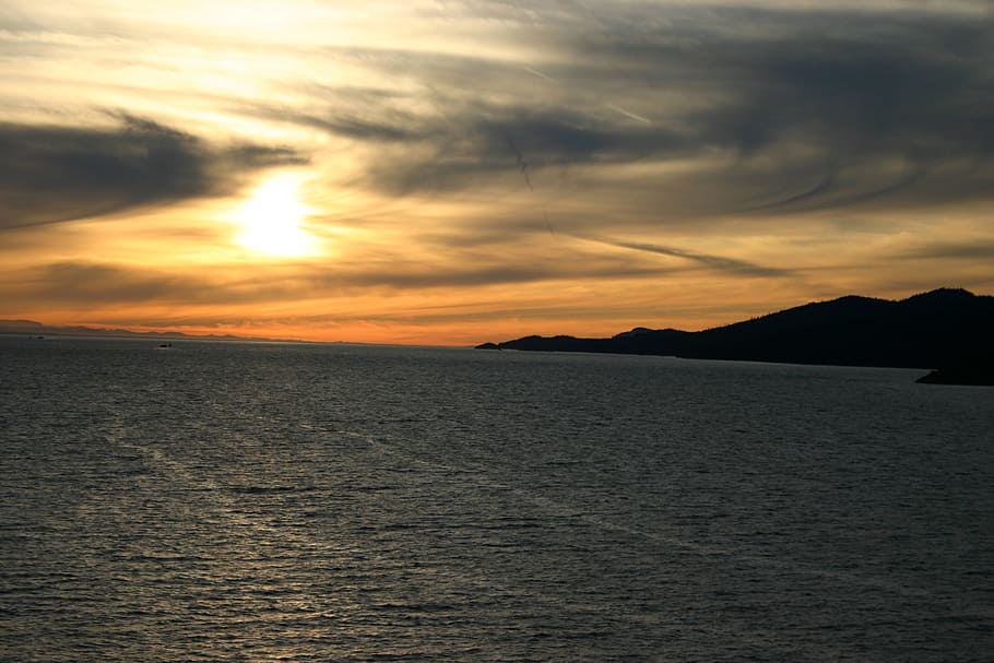 sunset, pacific, vancouver, ocean, water, travel, sea, sky HD wallpaper