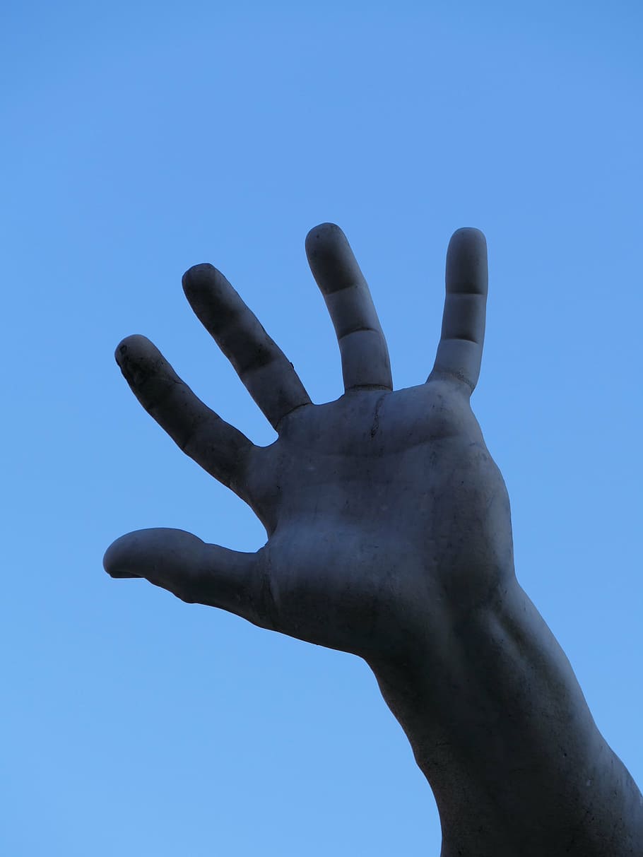 hand, finger, marble, statue, access, gesture, human hand, human body part HD wallpaper