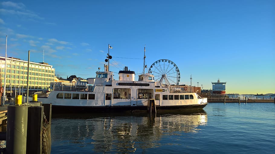 Helsinki, Harbor, Ferry, water, nautical vessel, reflection HD wallpaper