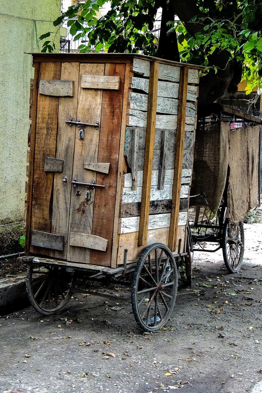 Kiosk, Mobile, Portable, Movable, rickshaw, cart, vehicle, wood HD wallpaper