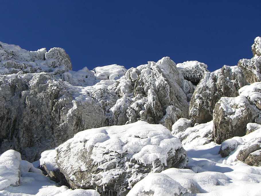 snow, mountains, walser, rock, solid, rock - object, cold temperature HD wallpaper
