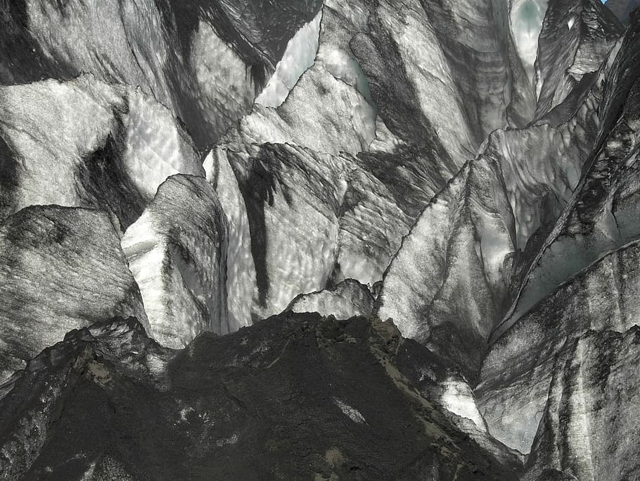 Ice, Glacier, Iceland, rock - object, full frame, no people HD wallpaper