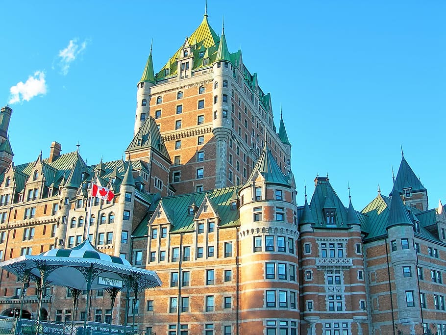 brown establishments, québec, castle, frontenac, river, old quebec HD wallpaper