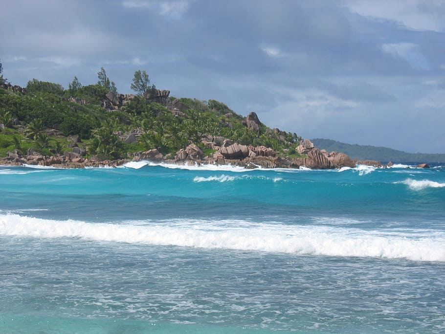 coast, rock, wave, sea, caribbean, water, beauty in nature HD wallpaper