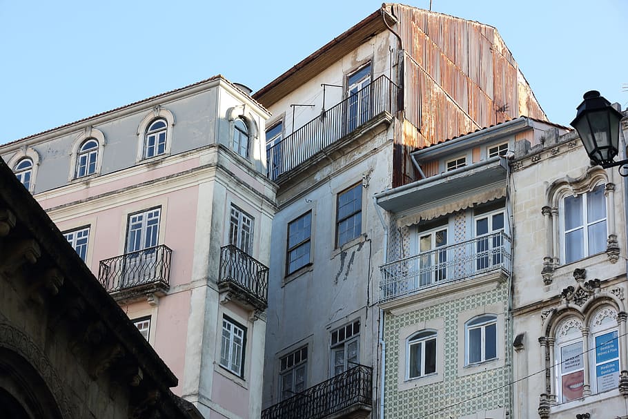portugal, coimbra, windows, streetscene, architecture, travel, HD wallpaper