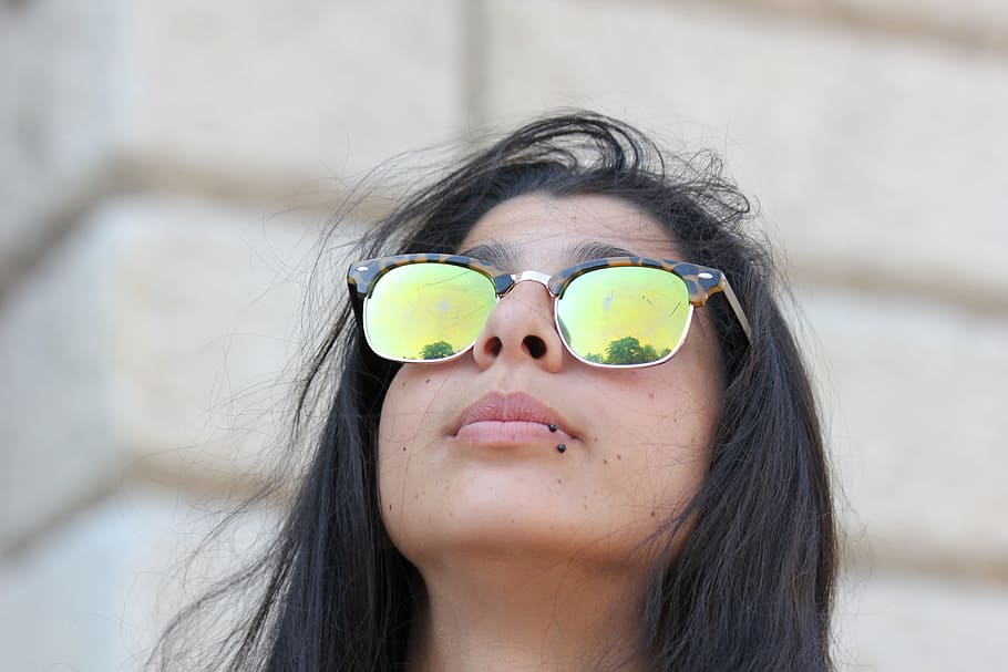 girl, view, young, model, glasses, one, lady, face, headshot HD wallpaper