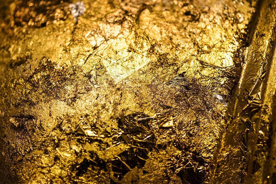 gold surface, foil, material, shine, wall, texture, backgrounds, HD wallpaper