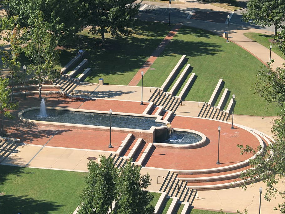 Fountain at University of North Carolina at Greensboro, photos, HD wallpaper