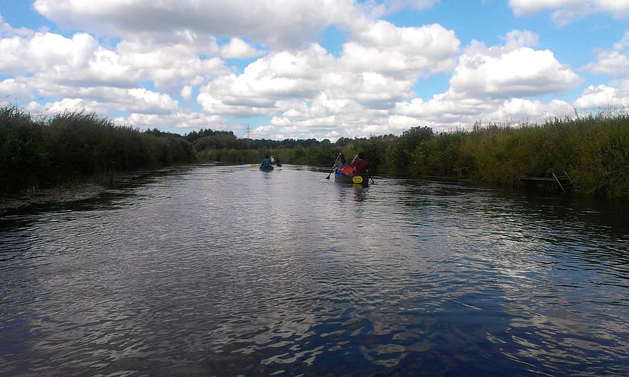 Canoeing, River, Landscape, Paddle, water, cloud - sky, nature HD wallpaper