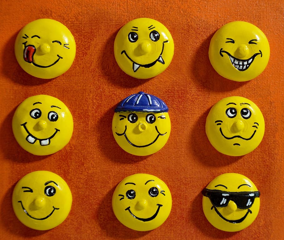 assorted emoji pins, smiley, laugh, funny, emoticon, smilies HD wallpaper