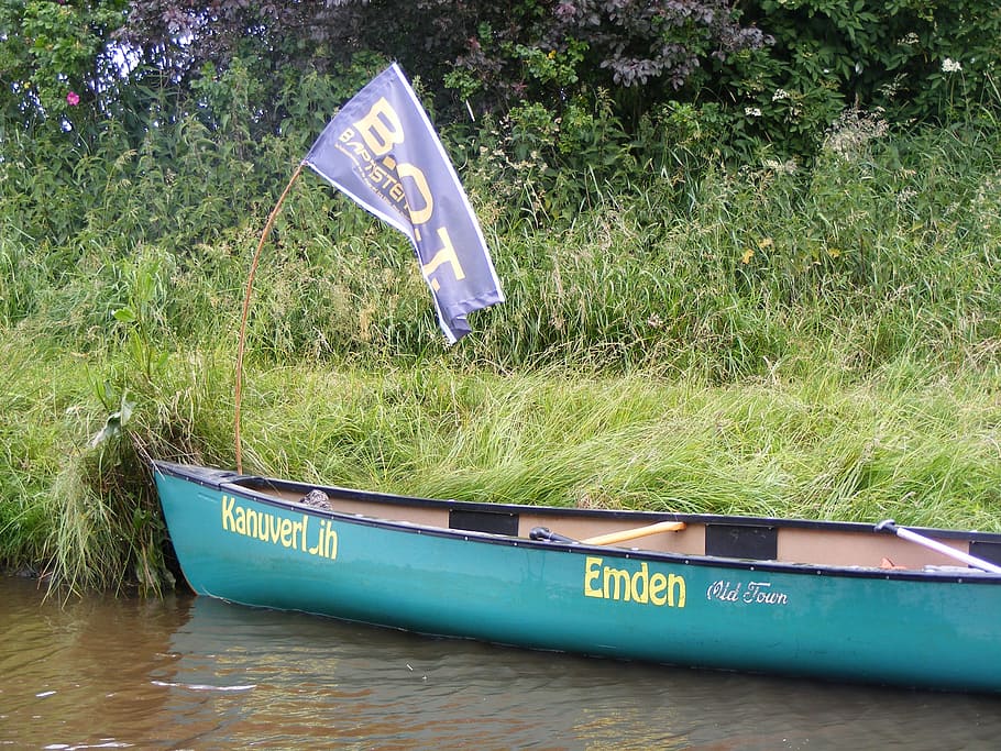 canoeing, boot, paddle tour, flag, more, mode of transportation HD wallpaper