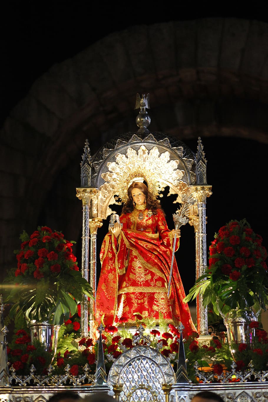 santa eulalia, merida, spain, architecture, statue, belief HD wallpaper