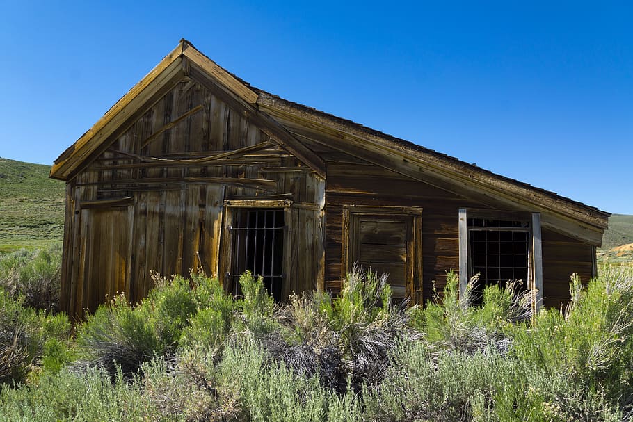 abandoned, jail, bodie, architecture, built structure, building exterior HD wallpaper