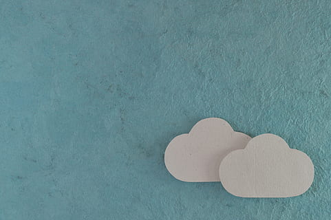 two cloud cutout decors, background, template, decoration, handmade HD wallpaper