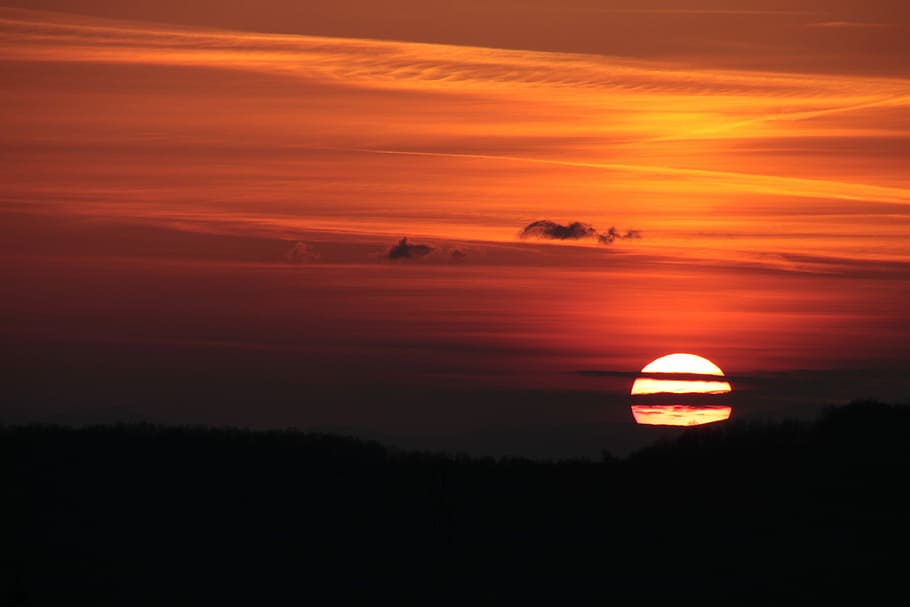 Beautiful, Clouds, Dark, Orange, Orange, Red, sky, sunset, nature HD wallpaper