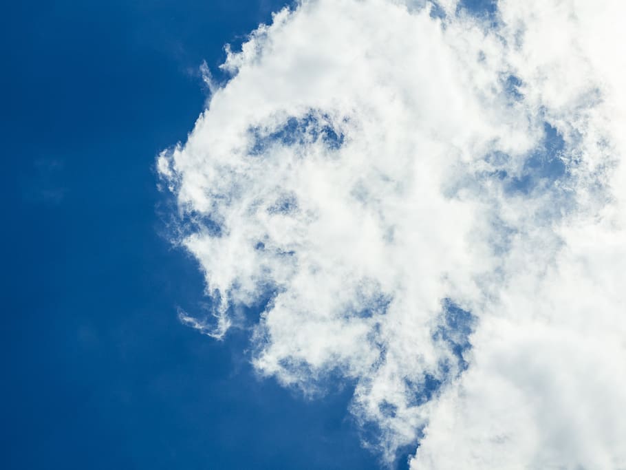 nature, sky, clouds, blue, cloud - sky, low angle view, white color HD wallpaper
