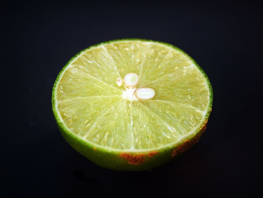 lime, lemon, slice, green, whole, white, leaf, citrus, fruit, HD wallpaper