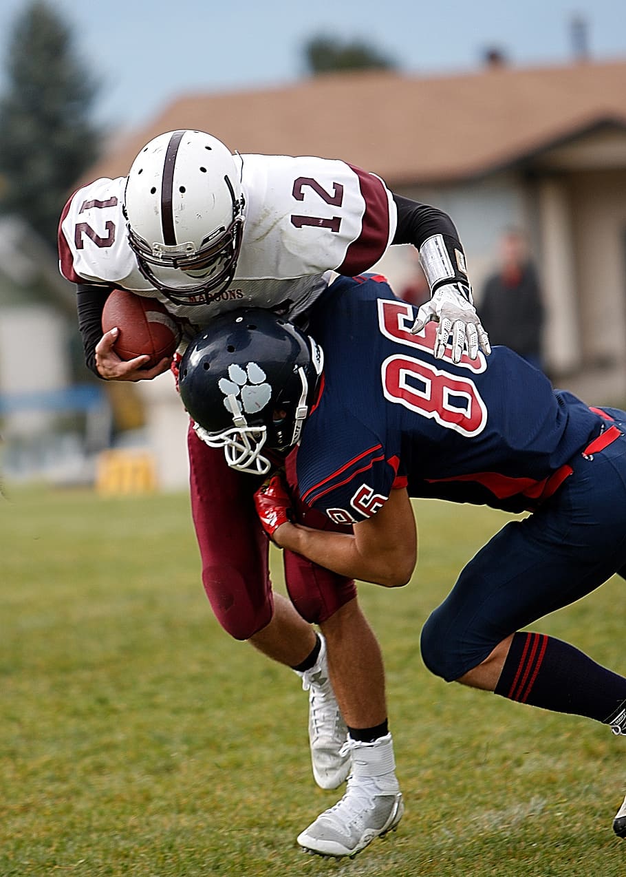 american football, tackle, game, play, high school, competition, HD wallpaper