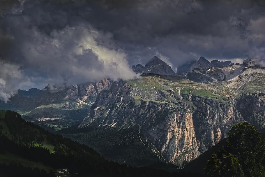 clouds, landscape, mountain range, mountains, nature, scenics - nature HD wallpaper