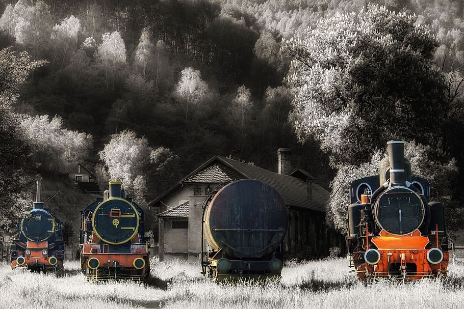 steam-engine, depot, train, railway, locomotive, plant, steam train, HD wallpaper