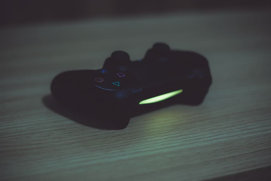 playstation, controller, video games, gaming, indoors, table HD wallpaper