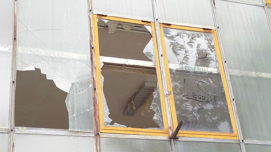 Broken Window, Industrial Building, abandoned, empty, rundown, HD wallpaper