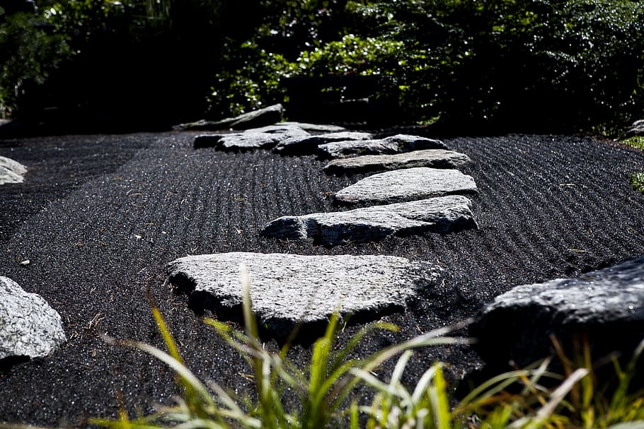 landscape, nature, rocks, garden, daylight, environment, grass HD wallpaper