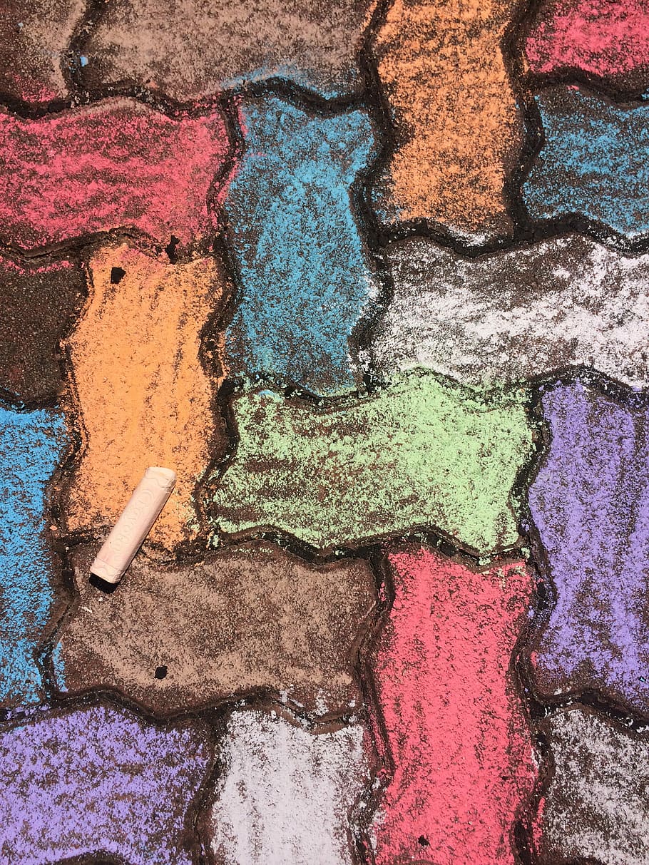 Chalk, closeup photo of brown bricks, pattern, art, color, colour