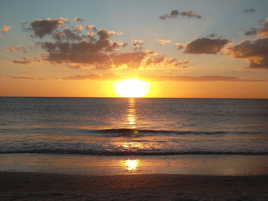 sunset, beach, summer, ocean, island, water, sky, sea, beauty in nature HD wallpaper