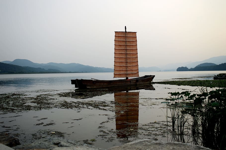 times, whet is the only boat, river, landscape, republic of korea