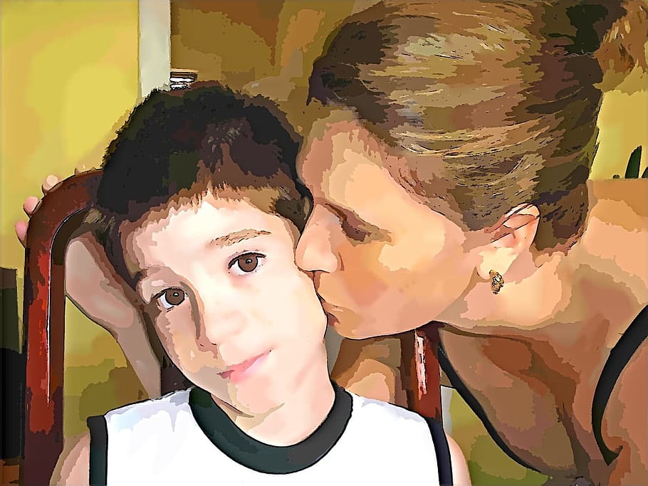 Mother, Son, Love, human face, human body part, young adult HD wallpaper