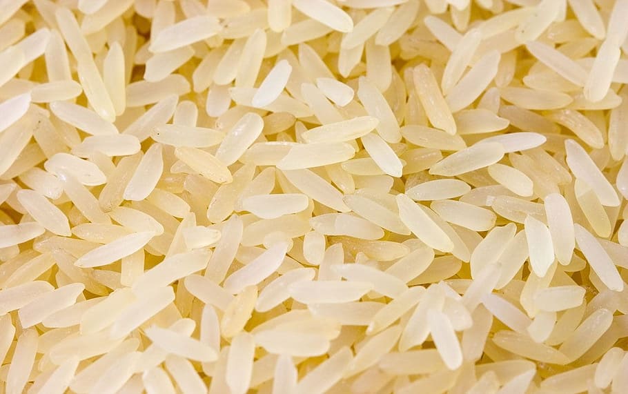 white rice lot, Refined, Grain, Cereals, food, background, raw
