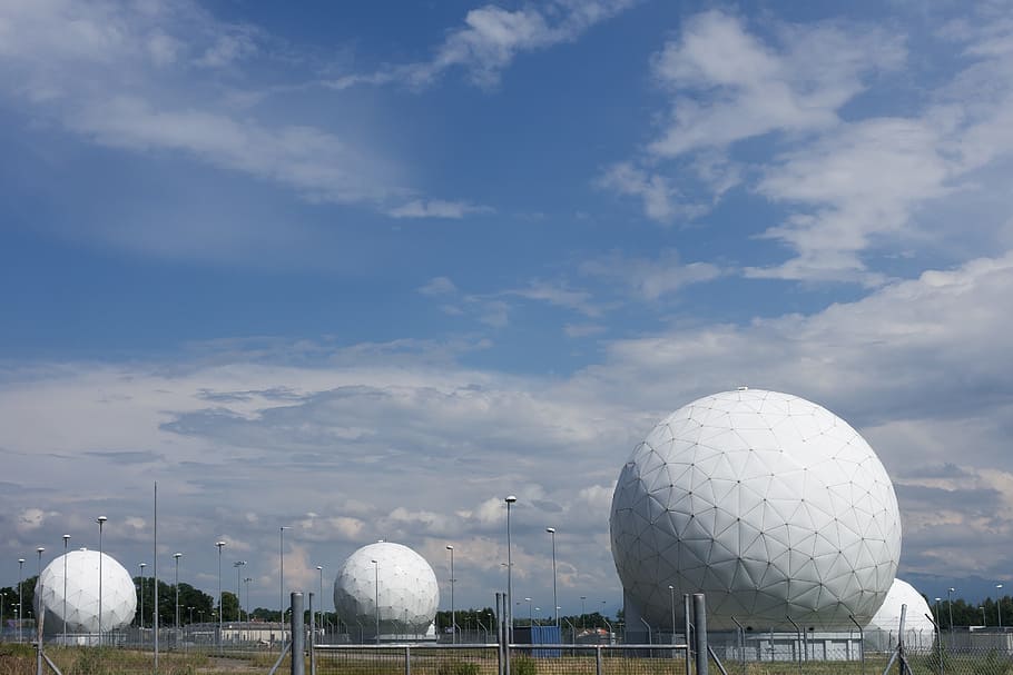 white sphere on field, Radar, Wireless Technology, Signals, message transmission