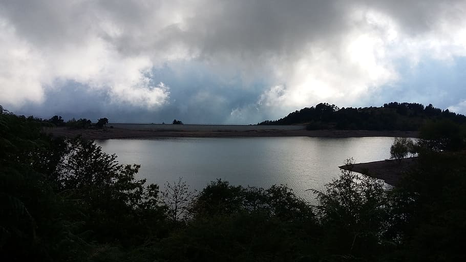lake, mountain, cloud, italy, nature, landscape, sky, water HD wallpaper