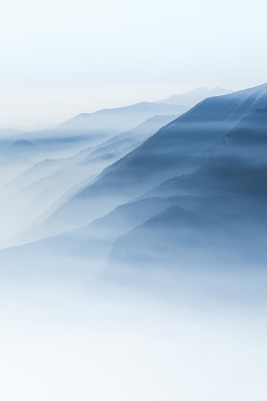 Mountains Minimalist Gradient Blue Wallpaper 4k HD ID:7869
