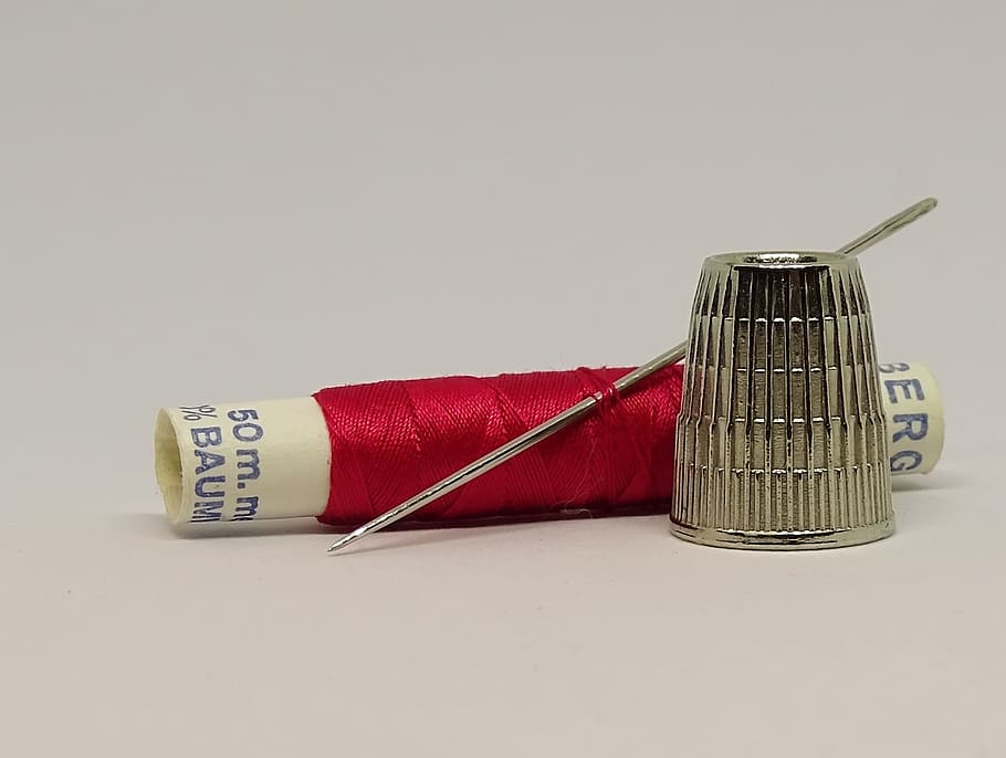thimble, sewing thread, needle, sewing kits, middle east, studio shot HD wallpaper