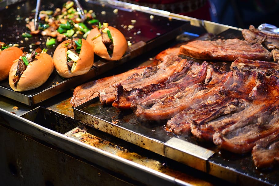 barbecue, snack, food, food and drink, meat, freshness, grilled HD wallpaper