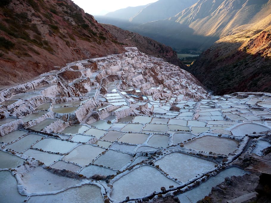 saline, salt, white, landscape, mountain, inca, cusco City, HD wallpaper