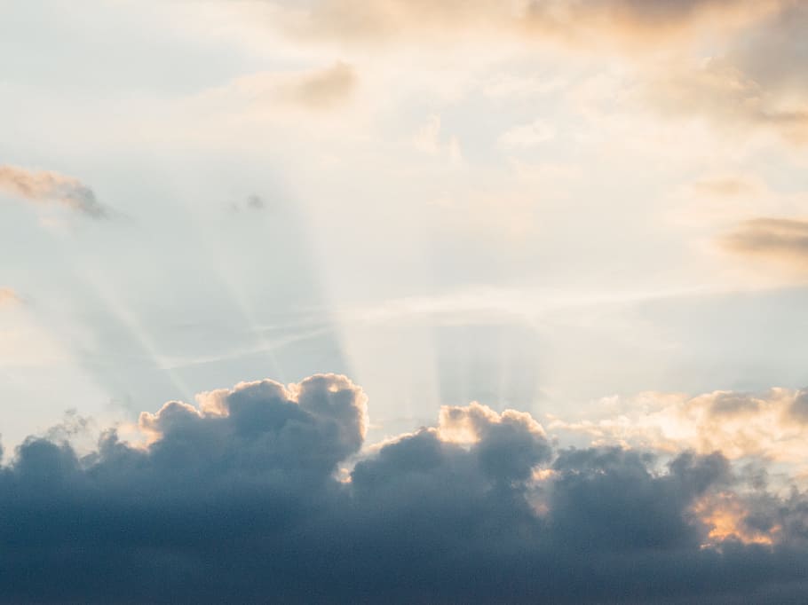 sky, clouds, sun rays, sunshine, cloud - sky, beauty in nature HD wallpaper