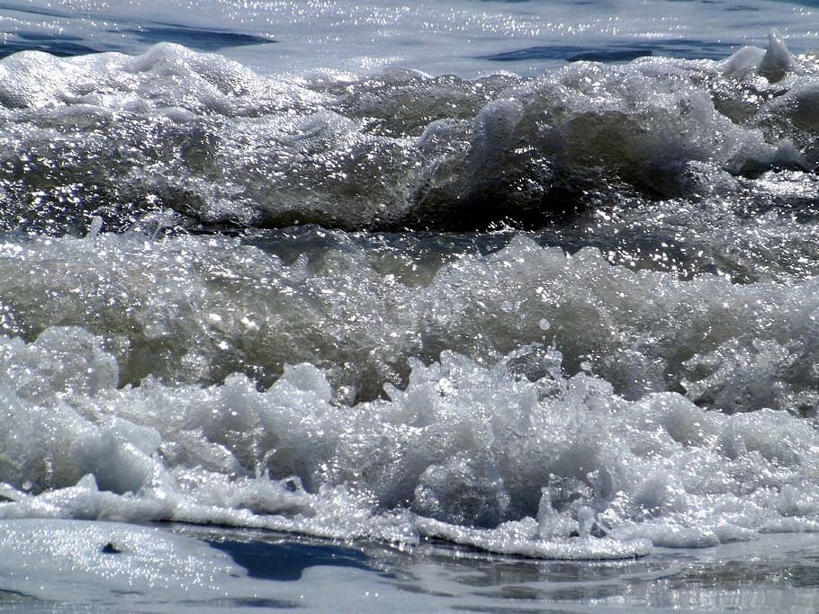 waves, water, abstract, liquid, sea, nature, motion, flowing HD wallpaper