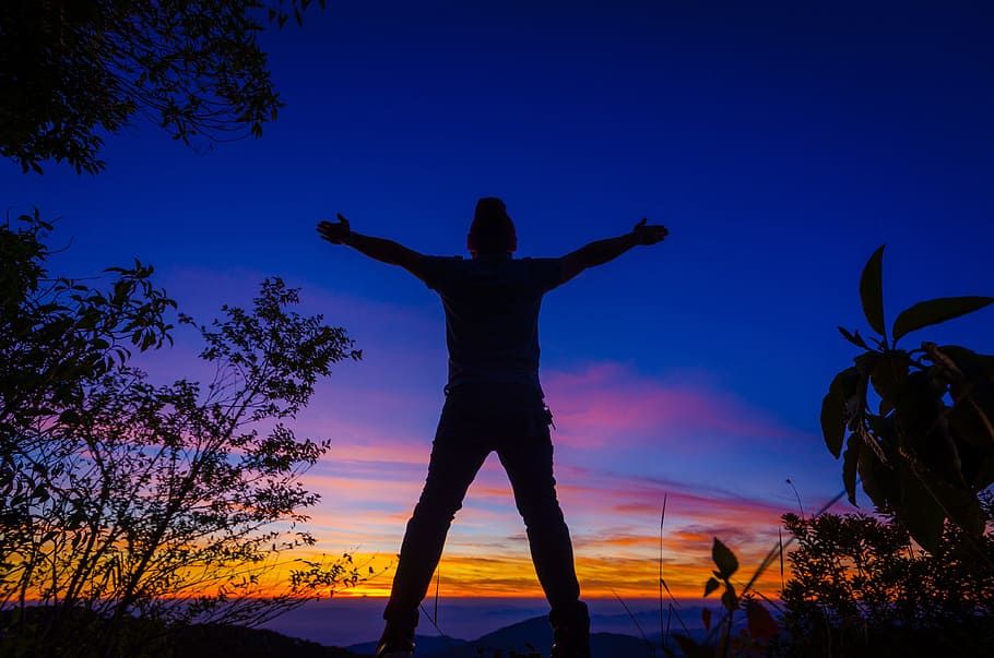 Points, Watch, View, Mountain, Inthanon, silhouette, sunset HD wallpaper