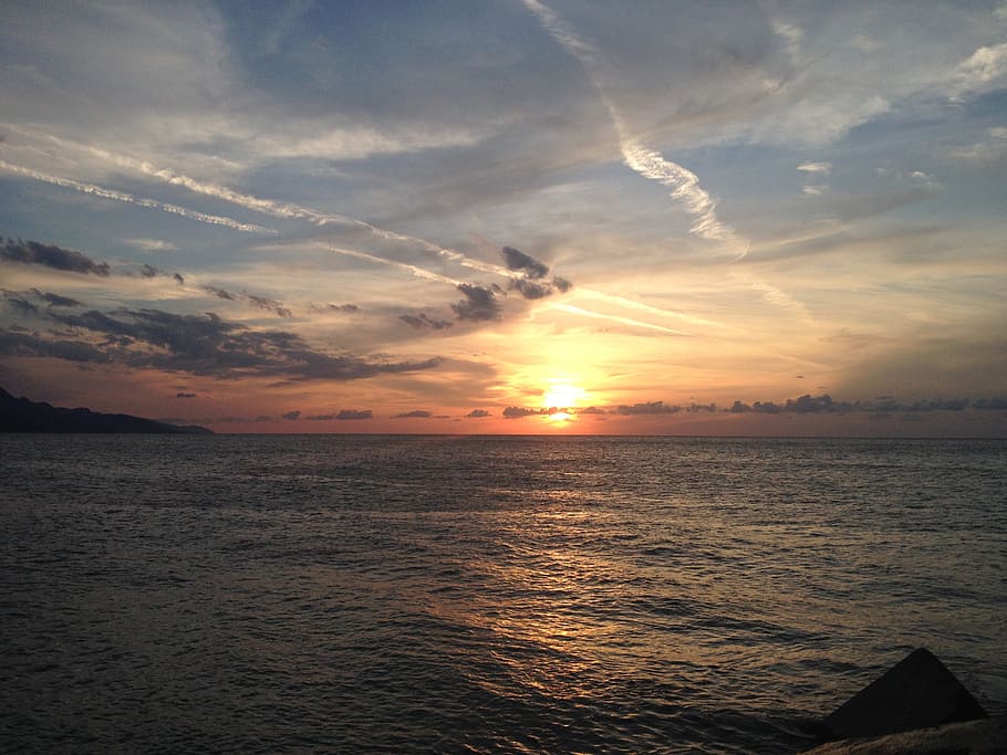sky, cloud, marine, sunset, sunrise, solar, in the evening HD wallpaper